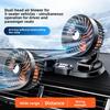 Car Fan For Large Trucks, 24v/12v Cooling, For Small Vans, Dual-head Powerful Car Electric Fan With Usb