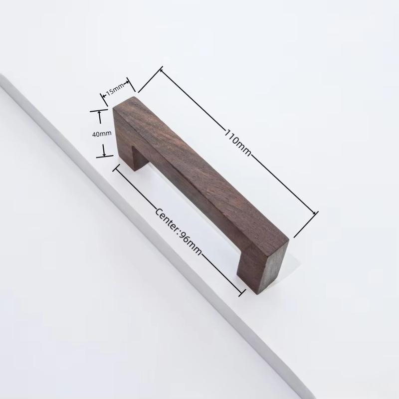 Maniglia Quadrata in Noce per Armadio Minimalismo Nordico Maniglie in Legno Massello per Armadio e Cassetti Maniglie per Mobili da Cucina