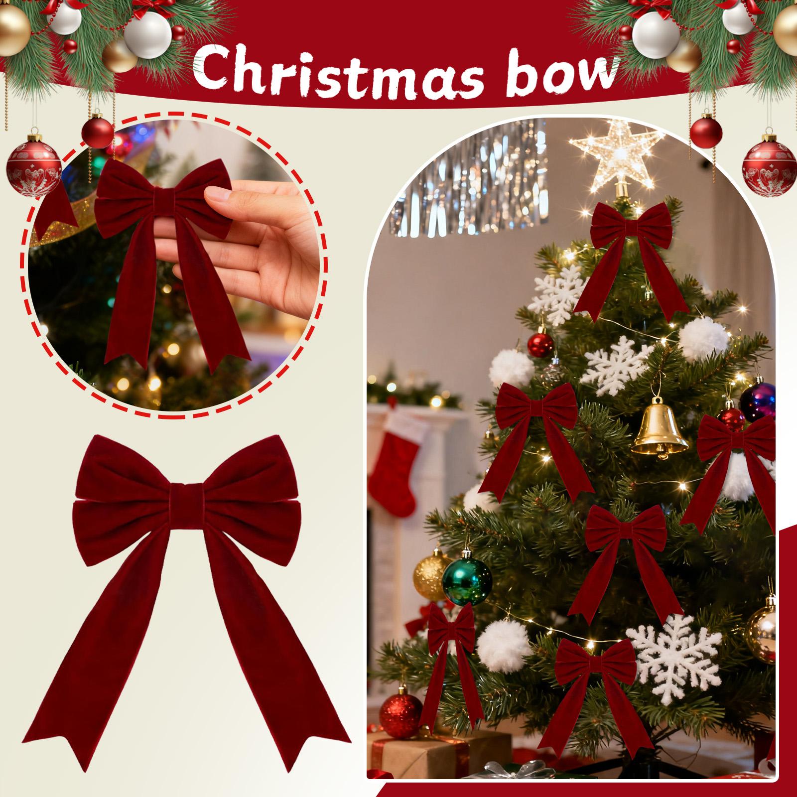 

Velvet Three-Dimensional Bow, Large Christmas Tree Decoration, Window Display Decoration One Size красный