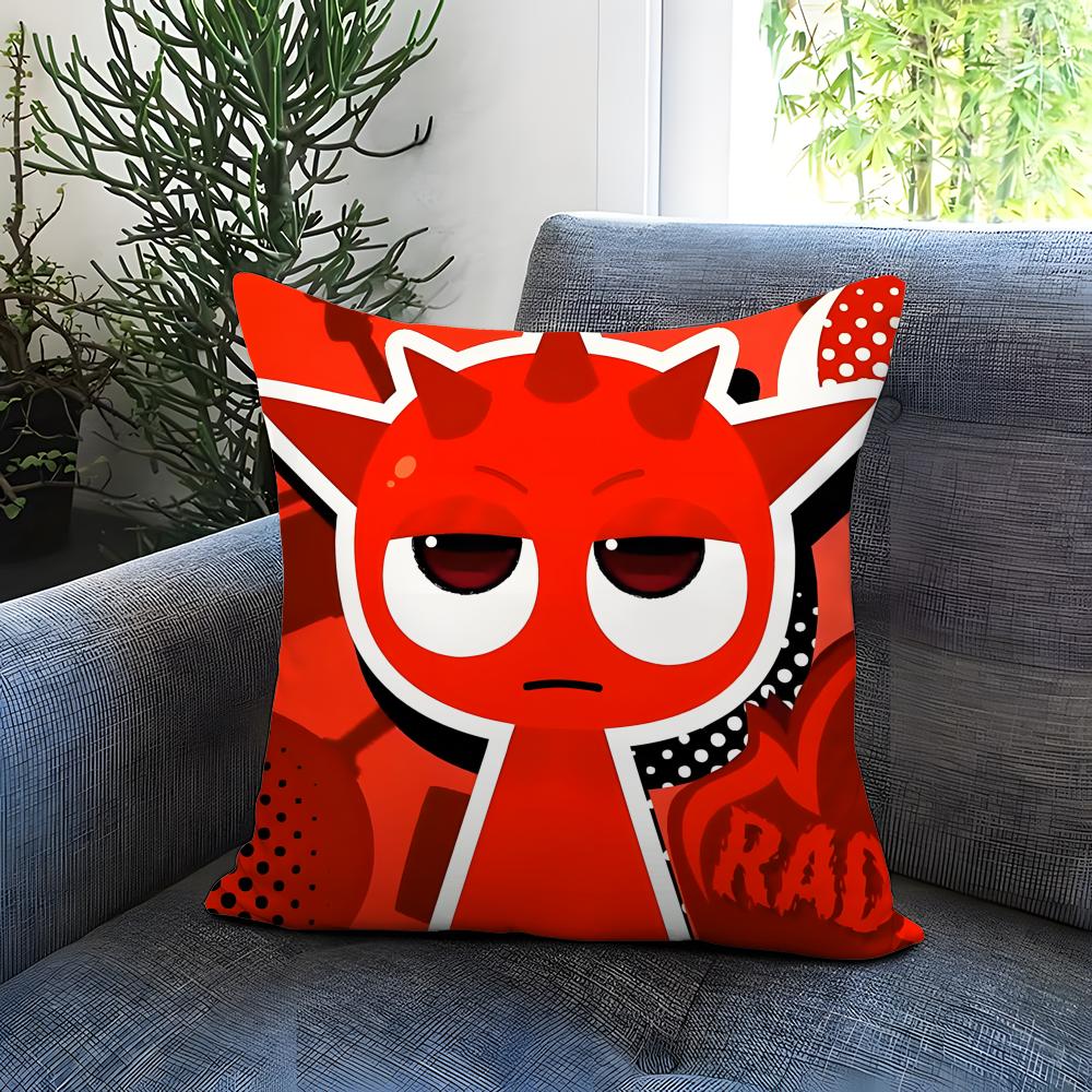 Popular Game Character Sprunki Cushion Cover Comfortable Reversible Pillow Cover Ideal for Car Sofa Bedroom Beyond