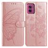 For Motorola Moto G55 5G Case Butterfly Imprinted Wallet Stand PU Leather Flip Phone Cover with Strap