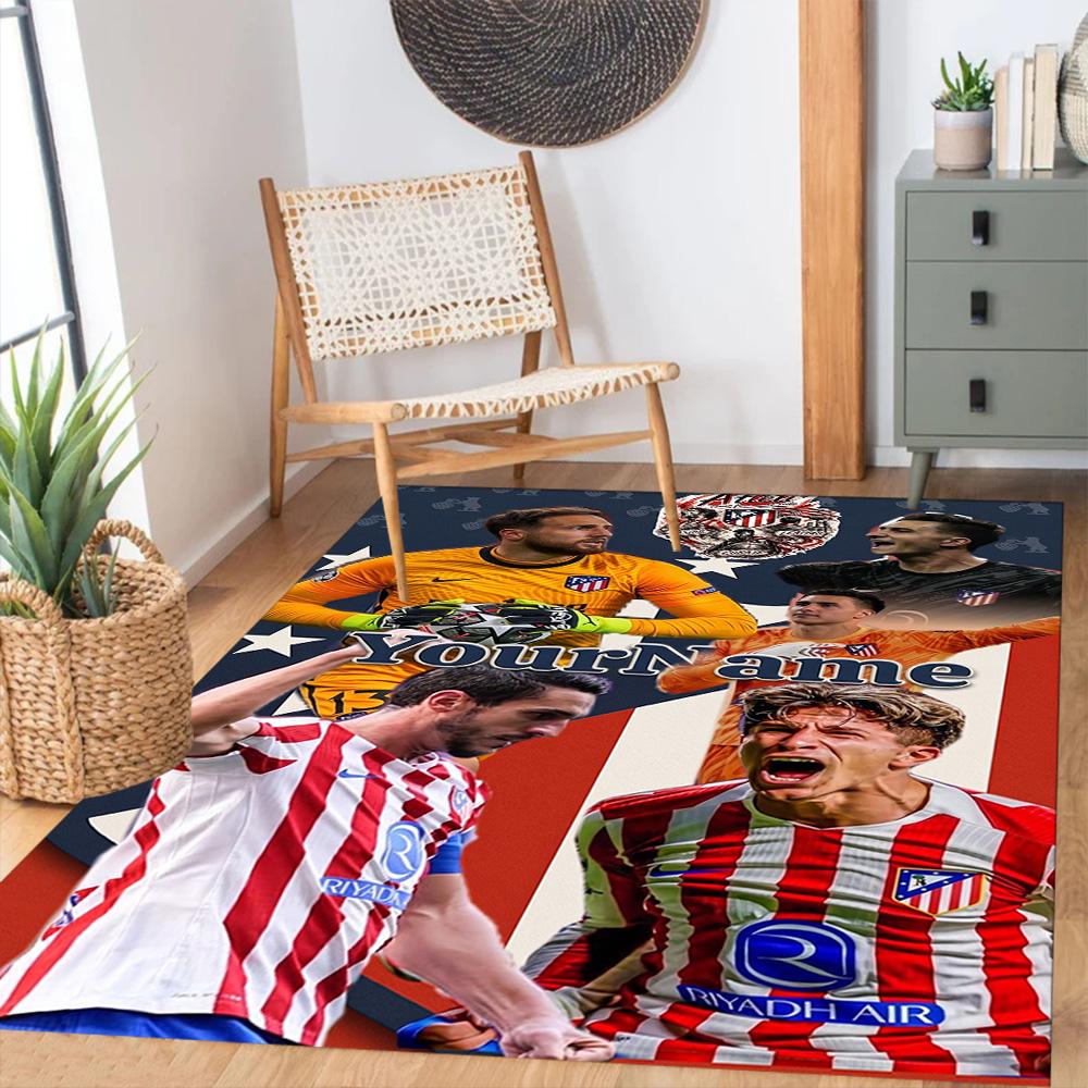 Atletico Madrid Customize Your Name Floor Rug Office Rug Suitable for Dormitory Hallway Entryway Decorate room Anti-slip Rug Office home decor