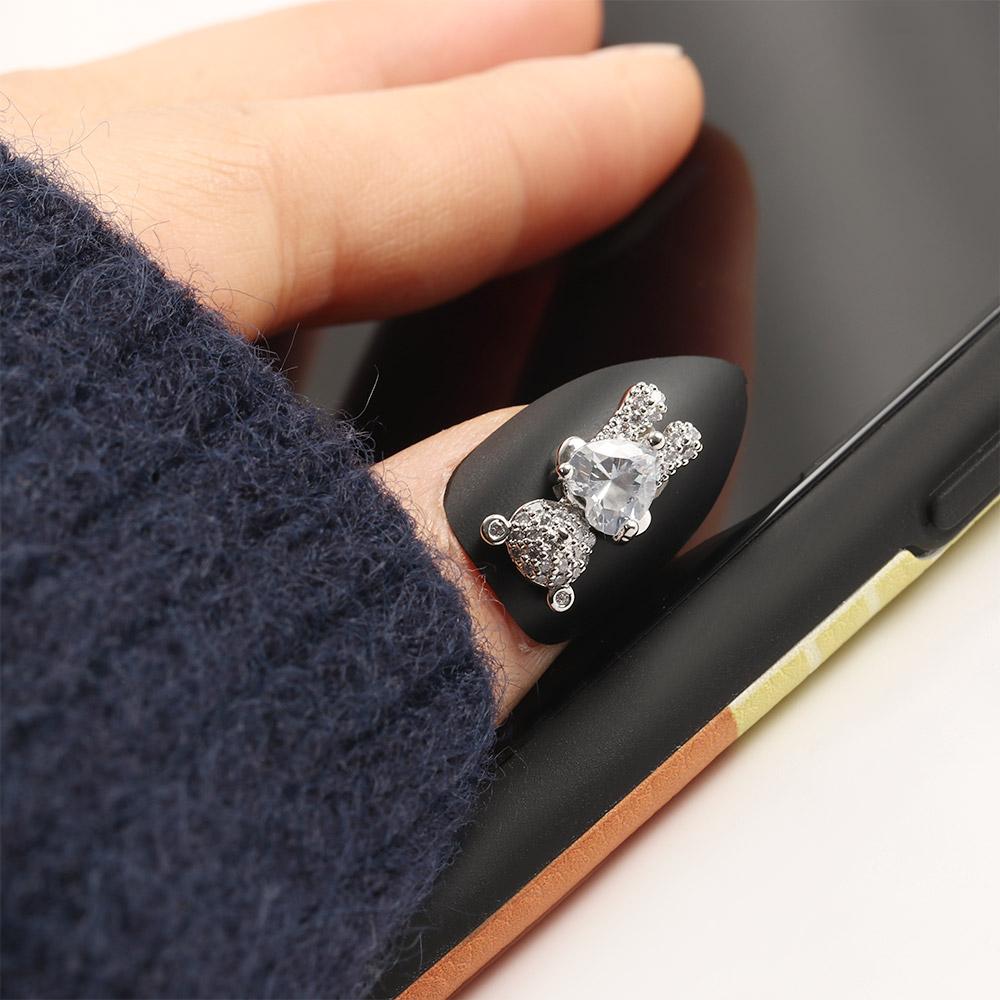 

Роскошные блестящие цирконы DIY украшения для ногтей Медведь бьющееся сердце 3D стразы для ногтей украшения для ногтей