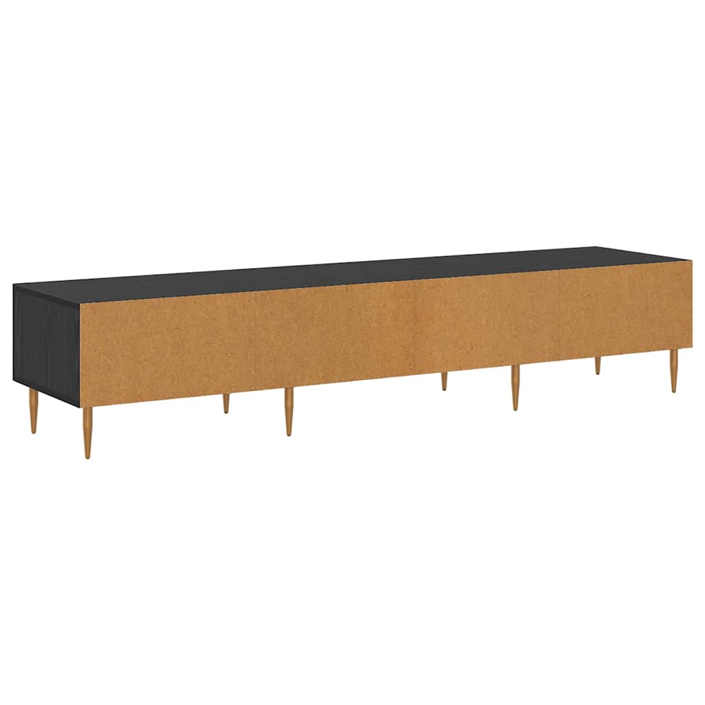 TV Cabinet Black Oak Effect 150 X 36 X 30 Cm Particleboard