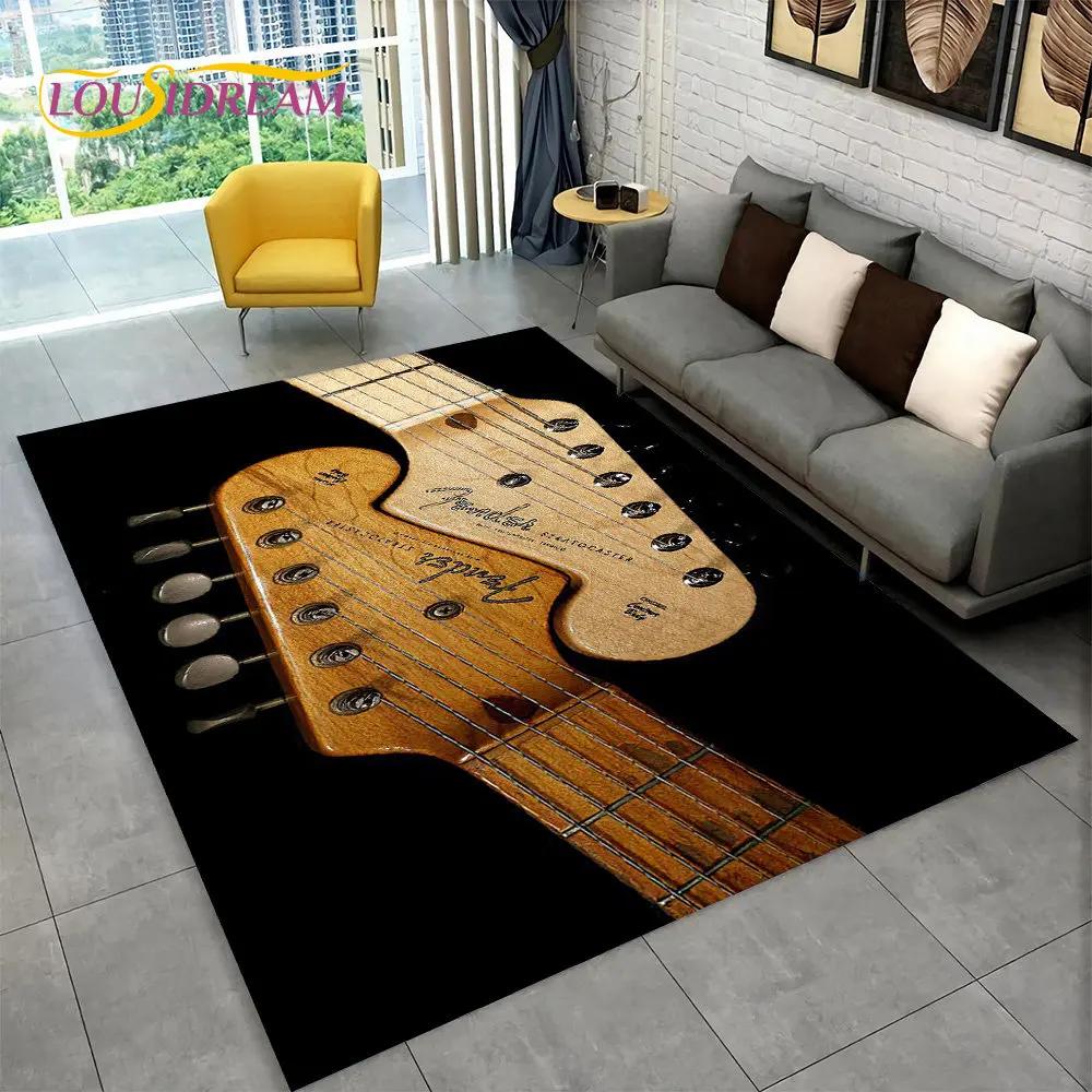 Gitara klasyczna gitara elektryczna dywanik basowy, dywanik do salonu sypialnia Sofa wycieraczka Decor, gra dla dzieci antypoślizgowa mata podłogowa