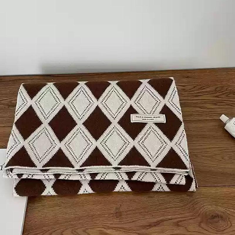 

Новый вязаный шерстяной двусторонний шарф для девочек на осень и зиму. Универсальный шарф. Толстый и теплый. В корейском стиле. Простой и модный. 135-175CM