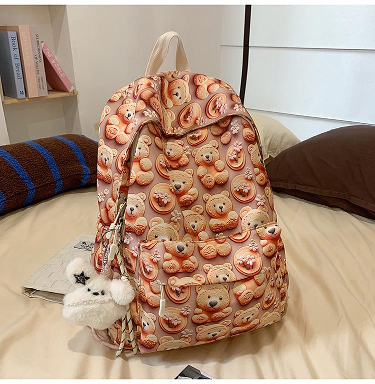 School Bag High Value Printing Cartoon Back Large Capacity Junior High School Students Cute Casual Light Versatile