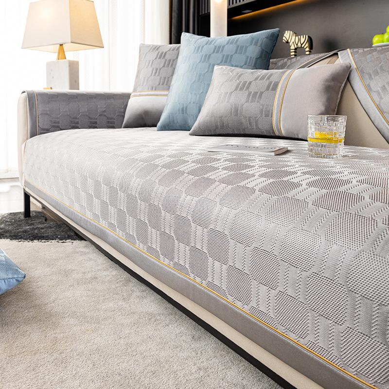 Summer Sofa Cushion Summer Cool Mat Seat Cushion Modern Simple High-End Piece Combination Sofa Cover Cover Cloth