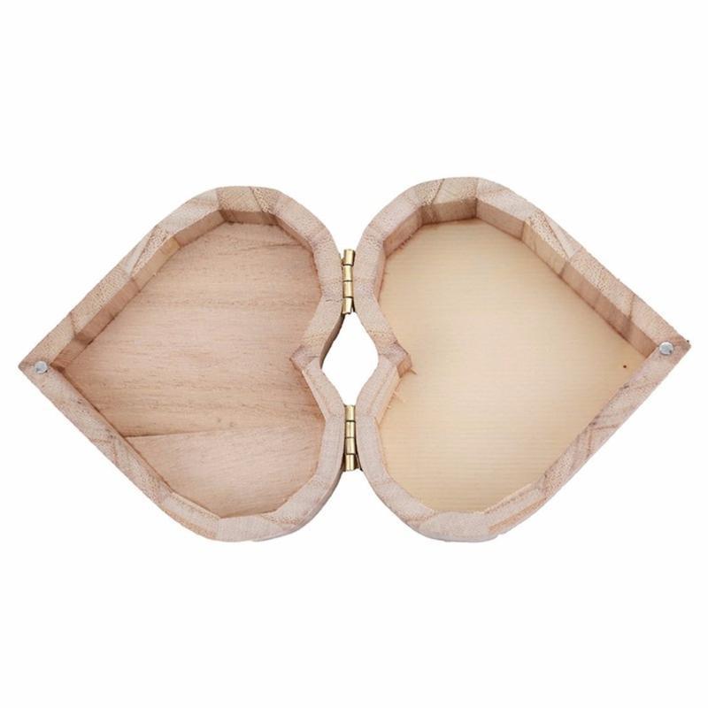 Natural Wood Heart Shape Storage Box Water Resistant Small Cosmetic Organizer Decorative Bathroom Vanity Decor