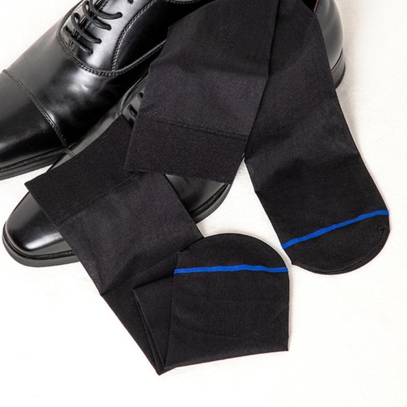 Men's Ultra Thin Nylon Dress Socks Soft See Through Breathable Calf Length Socks Long Stockings for Business Formal Wear