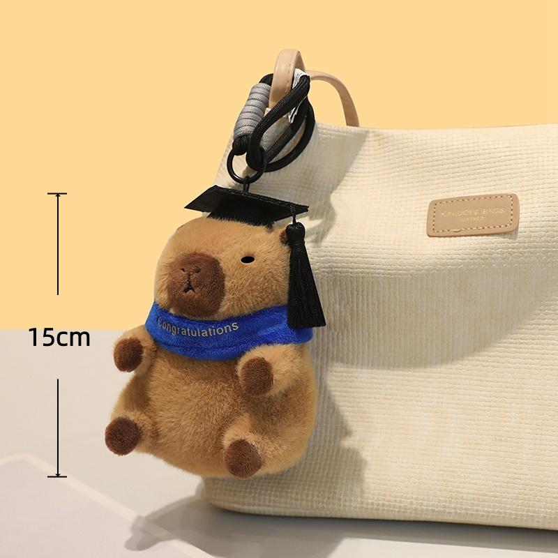 Capybara Pendant 15Cm Capybara Stuffed Doll Keychain Backpack Pendant Graduation Gifts Kids Dolls Creative Birthday Gifts