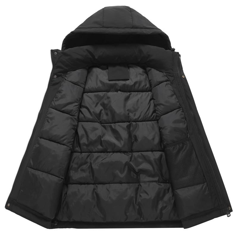 Nadměrné velikosti L-8XL Módní zimní pánské kabáty Vodotěsná teplá vesta Ležérní silné bundy bez rukávů s kapucí