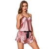 Silk-Feel Camisole Shorts Set: Women's Summer Ice Silk Loungewear Pajamas