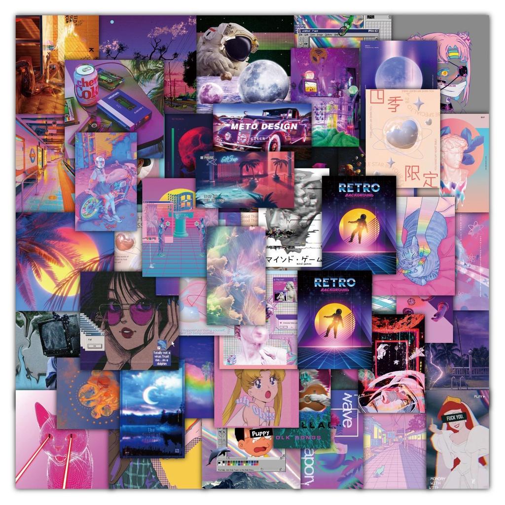 

50Pcs Purple Laser Girl Heart Graffiti Stickers Monster Decals for Motorcycle Notebook Laptop BulingBulingStickers Store