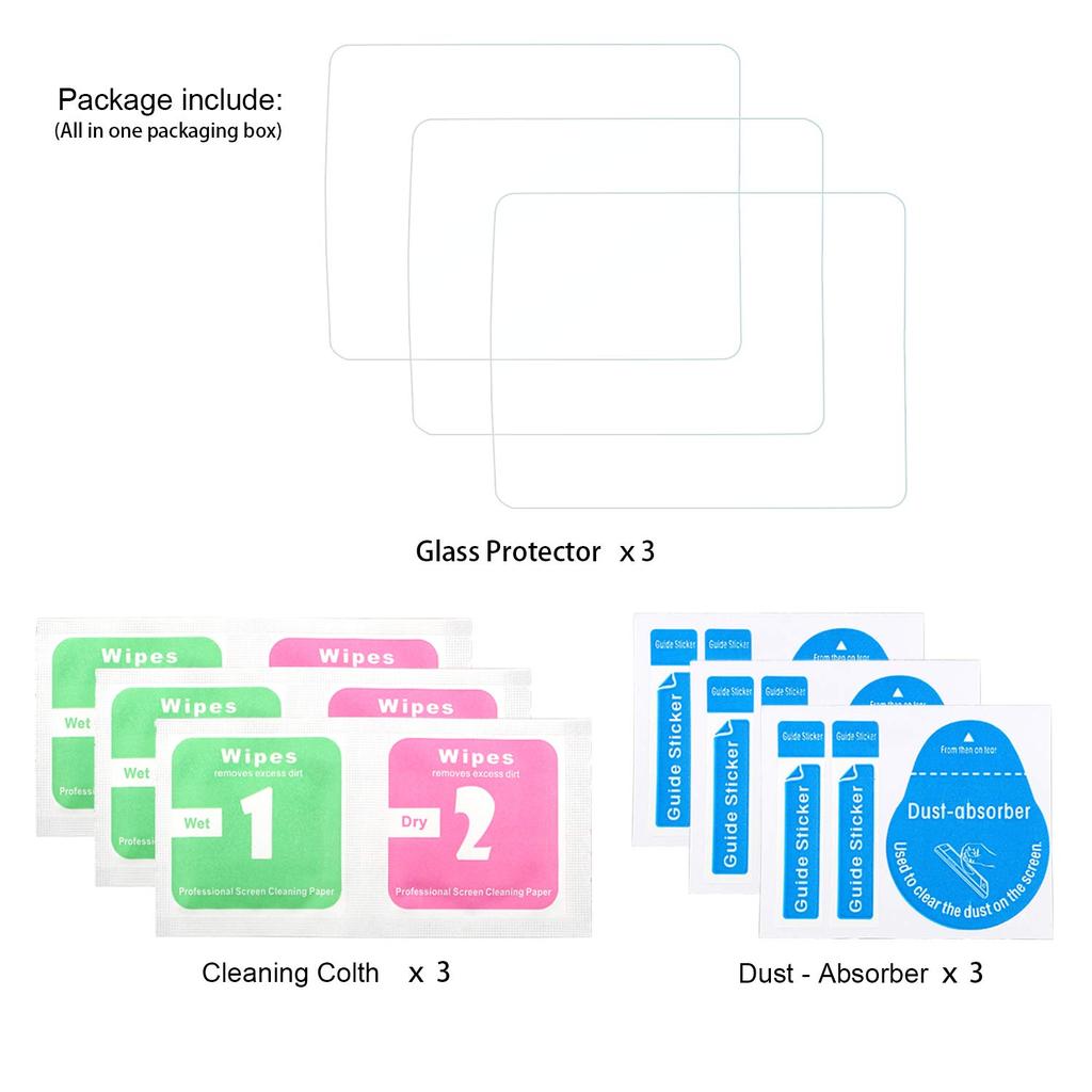 Screen Protector Tempered Glass Steel 9H Impact Compatible with Canon (3-Pack) Film, Film, Hardness, Resistant, Shatterproof, Anti-Fingerprint,