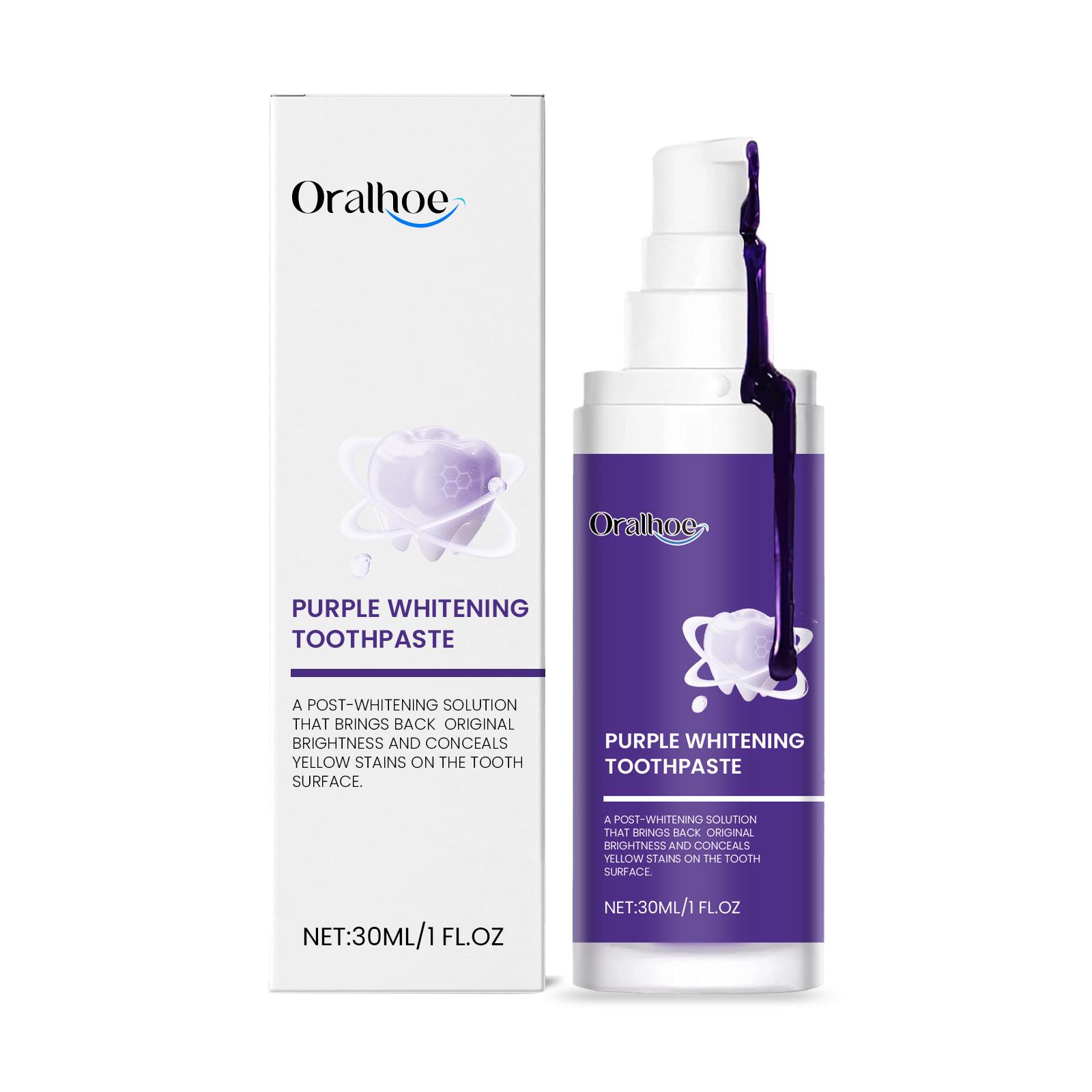 Purple toothpaste gently cleans dental plaque and stains, with a refreshing mint scent, and protects dental hygiene 30ml