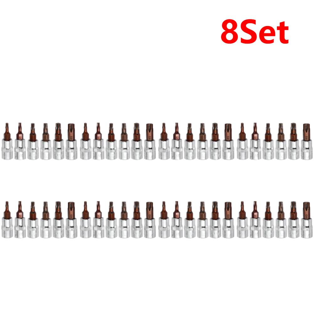 6Pcs Torx Screwdriver Bits 1/4 Inch Drive Socket Head Tools T10 T15 T20 T25 T30 T40 Socket Wrench Adapter Hand Tools Accessories