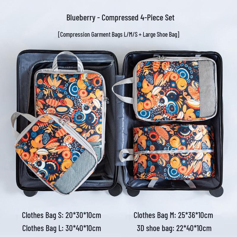 Travel Compression Set: Digital Toiletry, Makeup, Clothes & Shoes Organizer