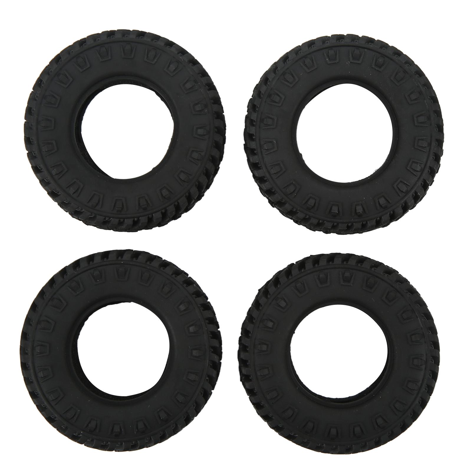 

4Pcs RC Rubber Tires Wear Resistant Stable Driving RC Car Tires for FMS FCX24 124 Climbing Car