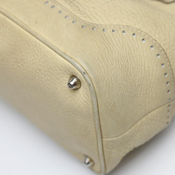 COACH leather Tote Bag leather beige Women 5056 Used
