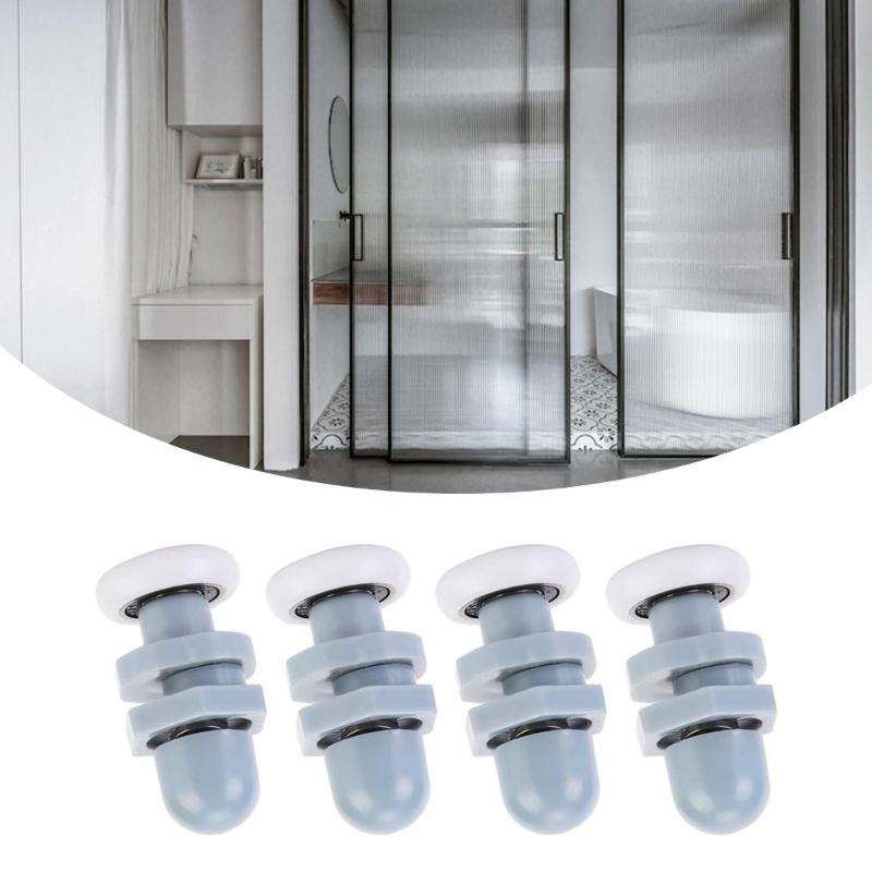 8Pieces Multipurpose 20mm Plastic Rollers for Sliding Shower Door Portable Sturdy Quiet Replacement Wheel Daily Use