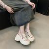 Beach Fashion Waterproof Roman Sandals Ladies Chunky High Heels Fashion High-heeled Slippers Wedge Casual Sandals