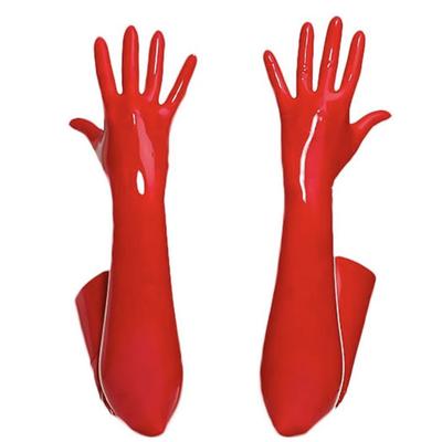 Sexy Women Shiny Faux Leather Latex Long Gloves Pu Pvc Full Fingers Elbow Glove Hip-Pop Jazz Outfit Mittens Cosplay Accessory F2