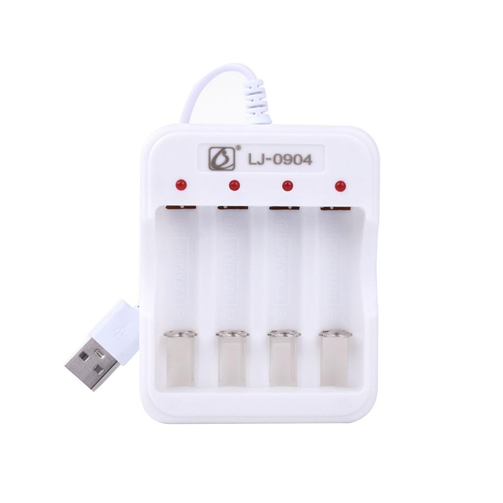 Universal Rechargeable Battery Charger Quick Charging Adapter USB 4 Slots Battery Charging for 1 to 4pcs AA/AAA