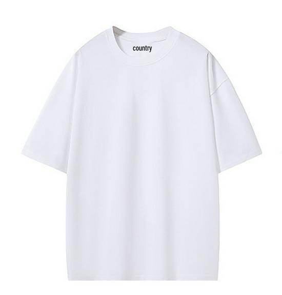 

2025 Летняя Унисекс Футболка с Двойной Пряжей, Со Спущенным Плечом - Повседневная Свободная Большого Размера, с Коротким Рукавом S (90-110 jin)