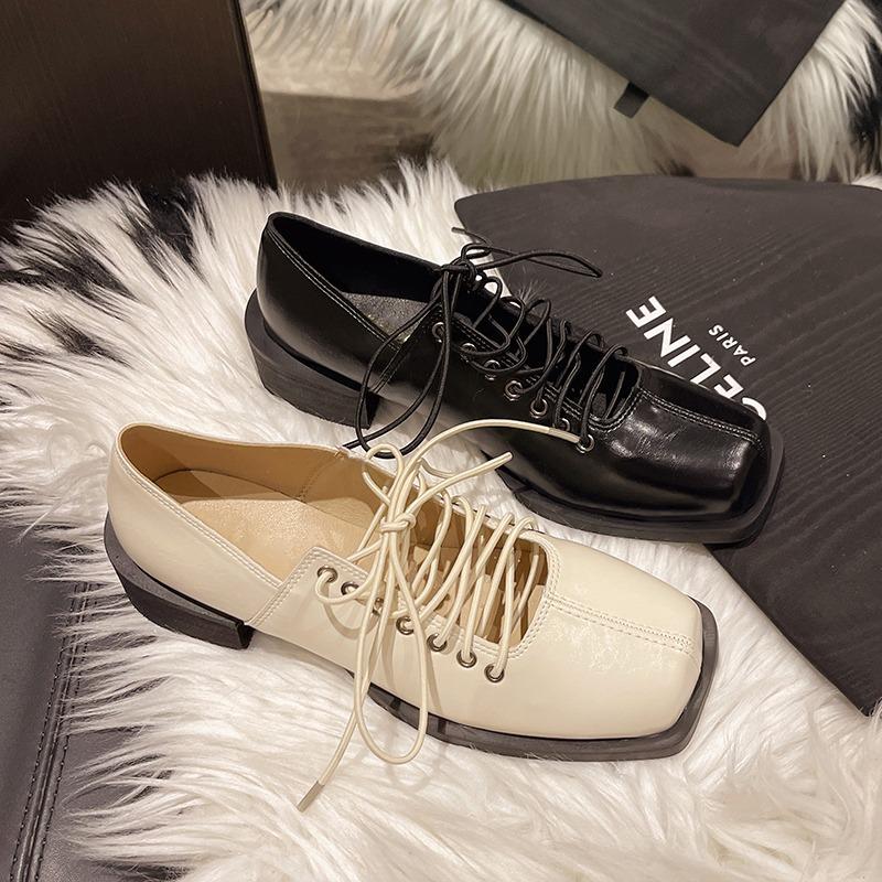 Fashion 2025 Women's Soft Leather High Heel Pumps Girls Fashion Style Hollow Lace-up Shoes Shallow Mouth Female Sandals Plus Size Shoes