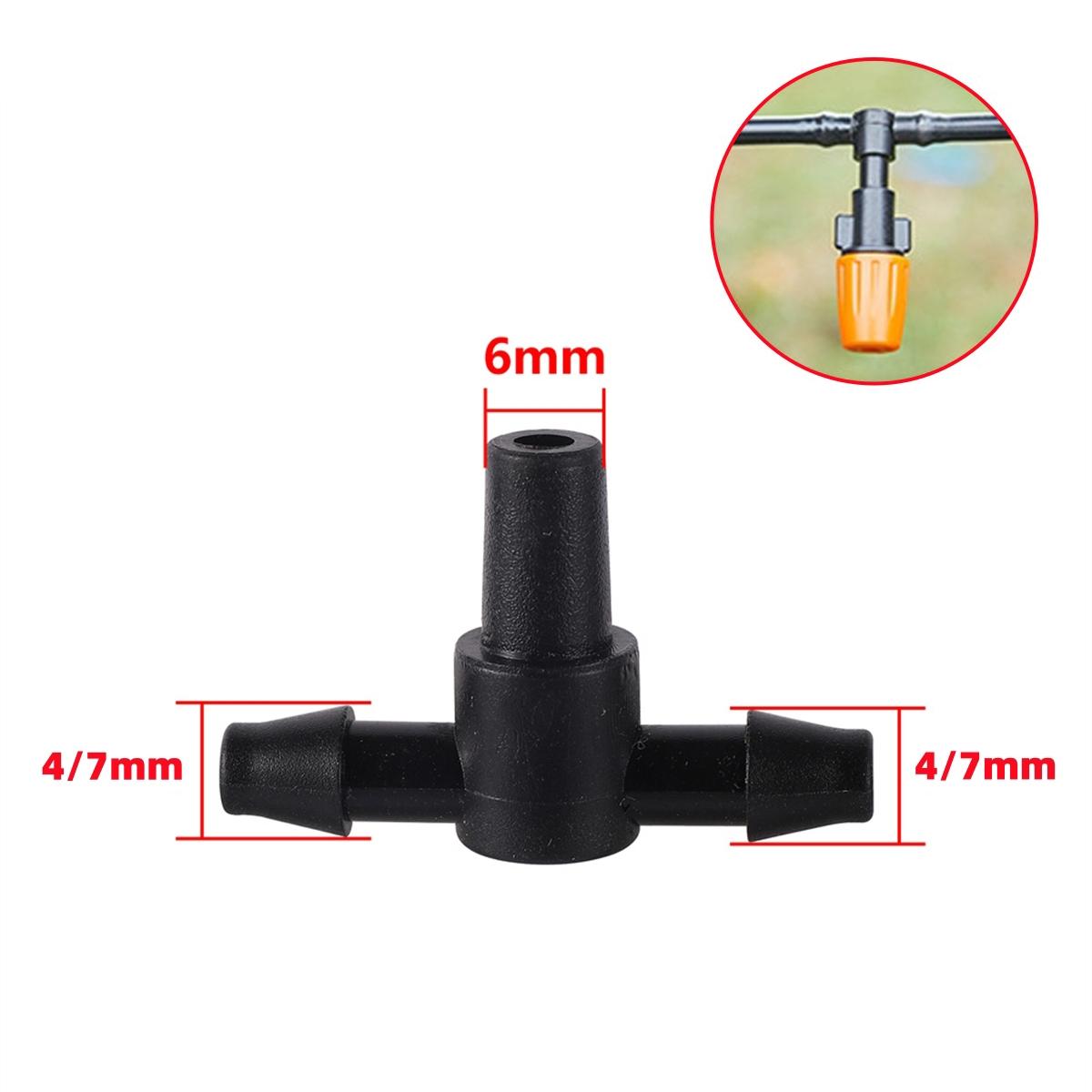 

20/100/200Pcs 3-way Connector 6mm to 4/7mm Hose Single Barb Tee Garden Greenhouse Drip Irrigation Mist Spray Micro Nozzle Joint (as the picture,20Pcs)