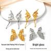 Gold Plated Titanium Steel Angel Wing Butterfly Earrings for Women - Elegant European & American Fashion