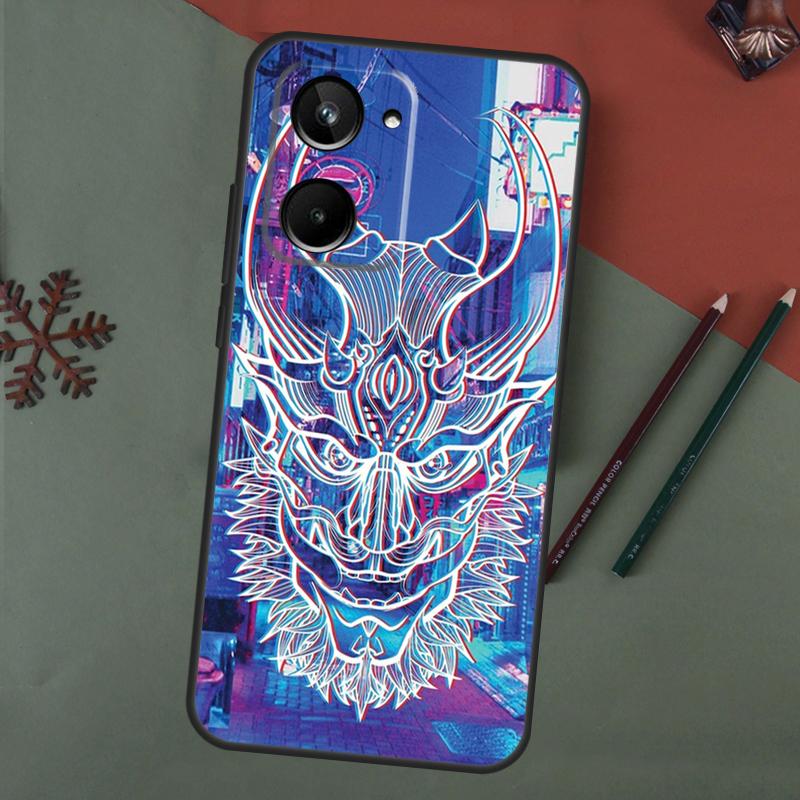 Japanse Hannya Oni Maskerhoes Voor Realme C67 C51 C75 C63 C61 C65 C55 C53 C35 C71 11 12 13 14 Pro Plus GT6 GT7 15 Pro