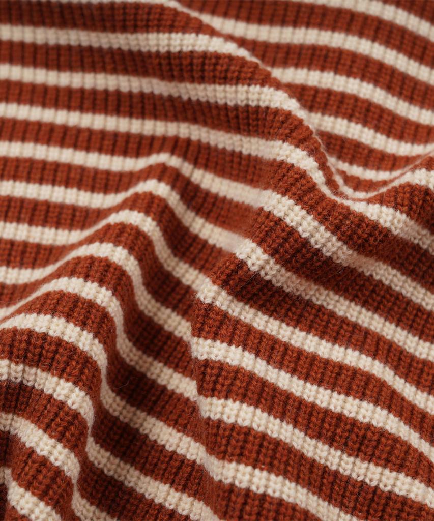 Frizmworks Wool Stripe Round Cardigan _ Brick