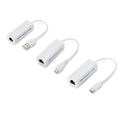 Splitter Cavo Ethernet USB a RJ45 Adattatore Estensore Micro USB2.0 Scheda di Rete 100Mbps per Tablet Laptop PC Computer Android