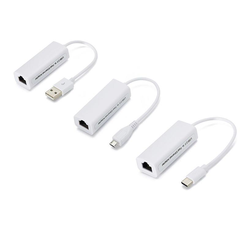 

USB to RJ45 Ethernet Cable Splitter Extend Adapter Micro USB2.0 100Mbps Network Card for Tablet Laptop PC Computer Android