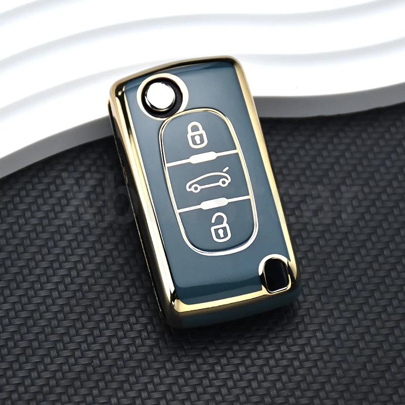 2/3 Buttons Auto Shell Fob for Peugeot 107 207 307 308 407 607 3008 5008 for Citroen Xsara C5 C6 C8 TPU Car Flip Key Case Cover