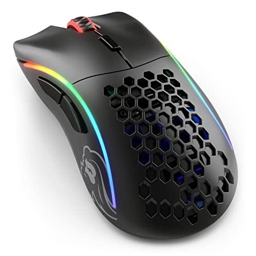 Glorious PC Gaming Race Model D Wireless Gaming Mouse, Ergonomic, RGB, 6 Programmable Buttons, 12000 DPI, Black, Super Light, Silent, Domestic