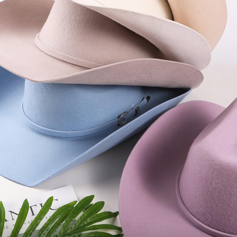2026 Shinehats OEM Bunt Weiß Schwarz Großhandel Damen Hüte Individuell Wollfilz Westliche Sombreros Vaqueros Cowboy Fedora Hüte