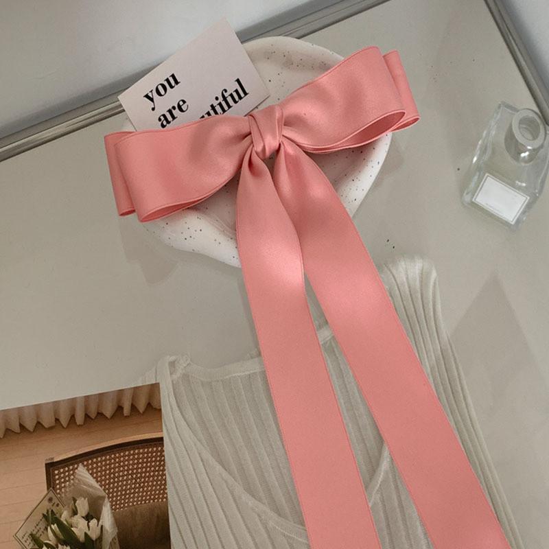 1Pc nowa koreańska modna kokarda szpilka do włosów jednokolorowe eleganckie spinki do włosów nakrycia głowy dziewczyny akcesoria do włosów dla dzieci