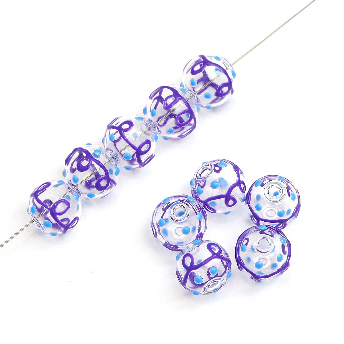 

14 мм ручная работа полые стеклянные бусины лампворк круглые шармы для эолийских ветряных колокольчиков ювелирные изделия своими руками изготовление аксессуаров style 03