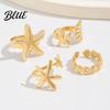 Adjustable Finger Ring 4Pcs Ocean Style Set Open Rings Gold