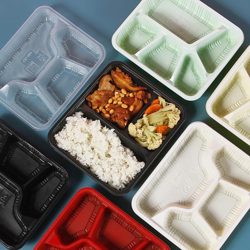 Horned Pansy Divided Disposable Plastic Lunch Boxes