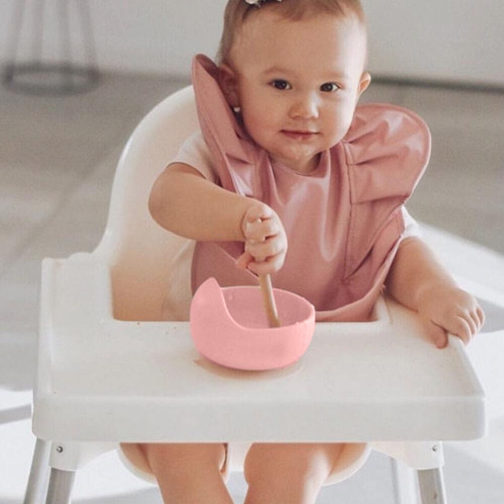 Supply Suctive Bamboo Spoon Toddler Bowl Children Dishes Silicone Dinnerware Food Grade Silicone