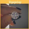 Full Rhinestone Dazzling White Luxury Ring With Silver Plated Micro-embellishments
