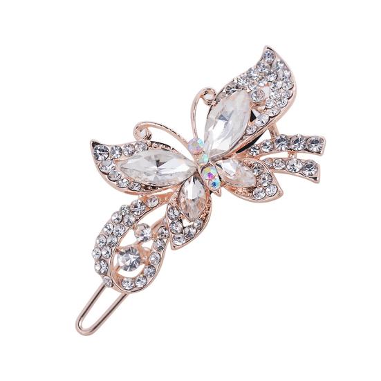 Fashion Women Butterfly Shape Rhinestones Inlaid Hair Clip Hairpin Headwear
