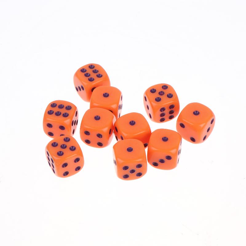 10Pcs Colorful Dice Acrylic Round Corner Cubes Dot Drinking Game Dice Accessories