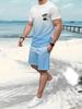 Summer New Men's Casual Comfortable Beach Pants Men's Breathable Lightweight Top Shorts Set
