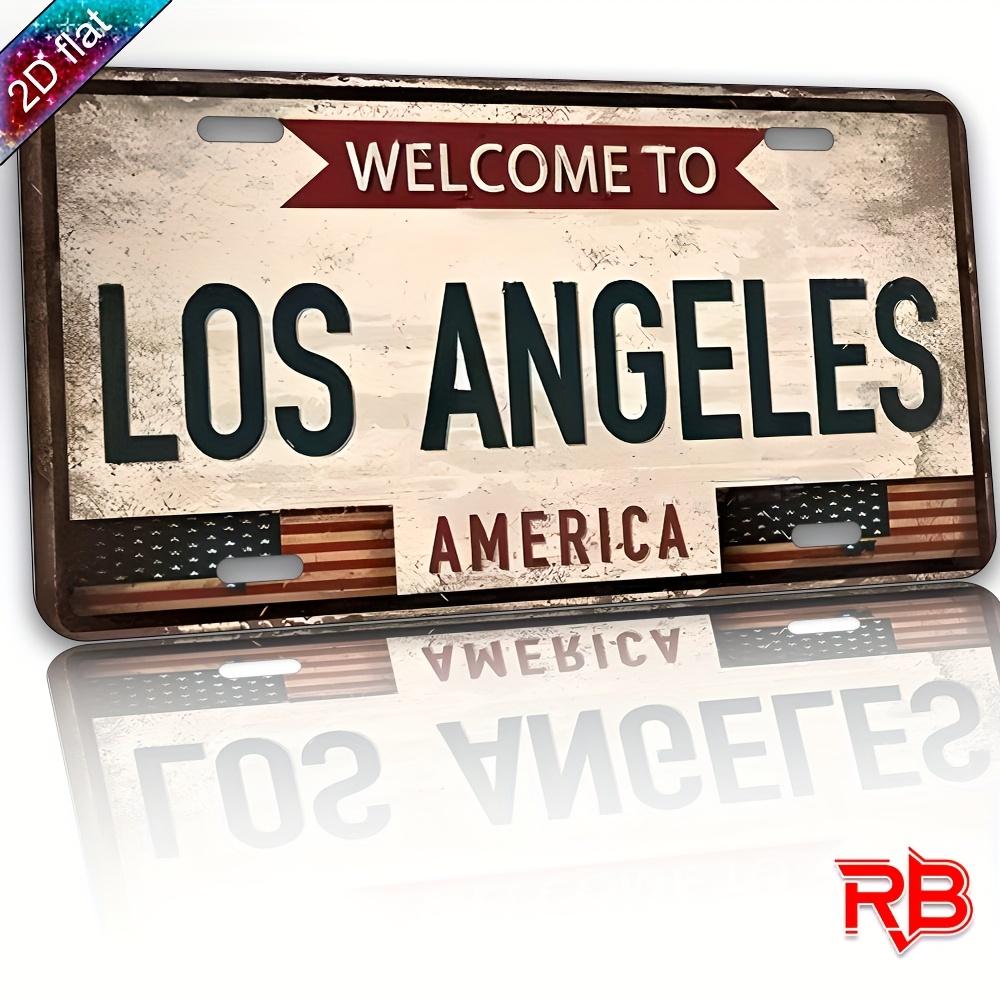 

Welcome To Los Angeles America Vintage License Plate Style Aluminum Metal Sign Retro USA City Souvenir Wall Art Decor for Home B 15x30cm(5.9x7.8inch)
