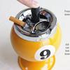 Creative Billiard Ashtray with Lid - Anti-Fly Ash Office Decor